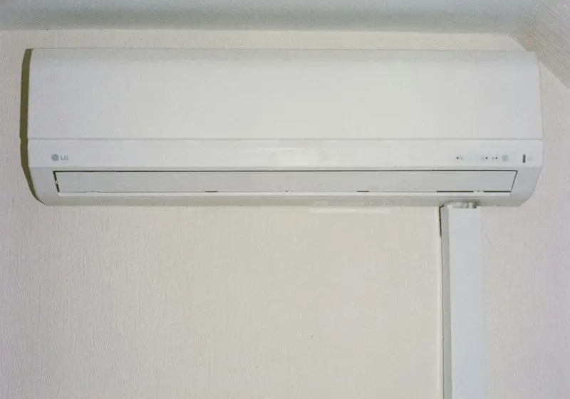Ductless indoor unit on a wall